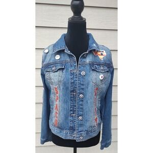 Houston Astros Custom Denim Jacket Juniors Medium Handmade Baseball MLB B18
